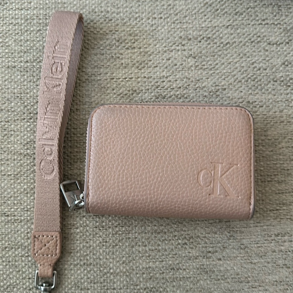 Calvin Klein Beige Wristlet Clutch